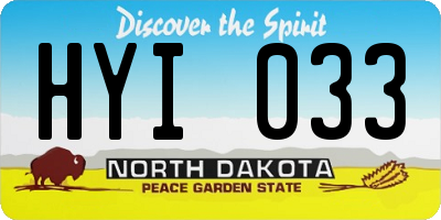 ND license plate HYI033