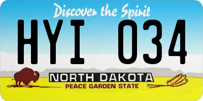 ND license plate HYI034