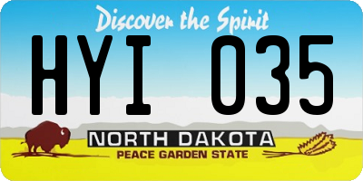 ND license plate HYI035