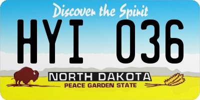 ND license plate HYI036