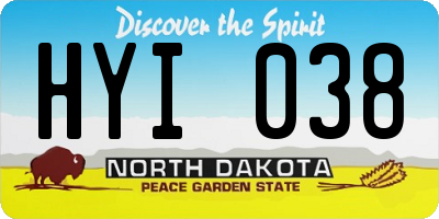 ND license plate HYI038
