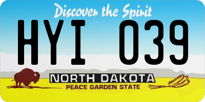 ND license plate HYI039