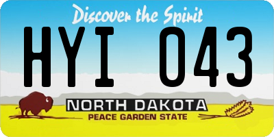 ND license plate HYI043