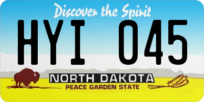 ND license plate HYI045