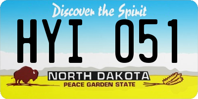 ND license plate HYI051