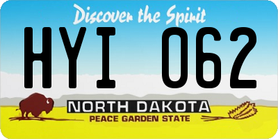 ND license plate HYI062