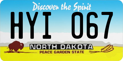 ND license plate HYI067
