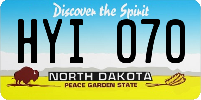 ND license plate HYI070