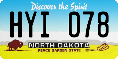 ND license plate HYI078