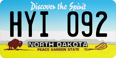 ND license plate HYI092