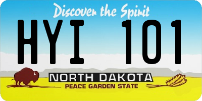 ND license plate HYI101