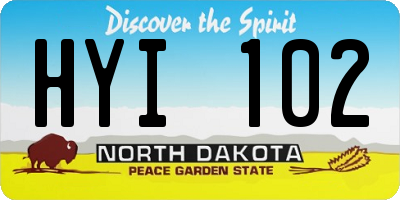 ND license plate HYI102