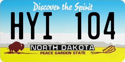 ND license plate HYI104