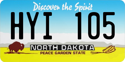 ND license plate HYI105