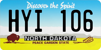 ND license plate HYI106