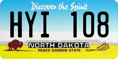 ND license plate HYI108