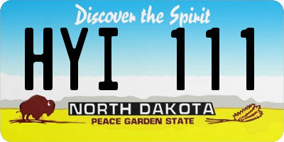 ND license plate HYI111