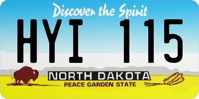 ND license plate HYI115
