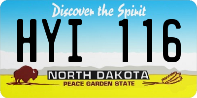 ND license plate HYI116