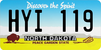ND license plate HYI119