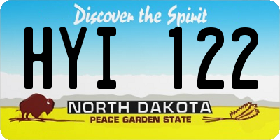ND license plate HYI122