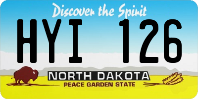 ND license plate HYI126