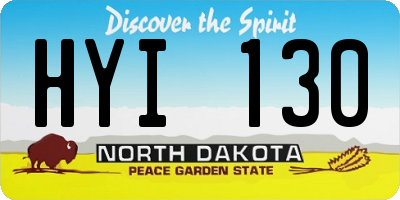 ND license plate HYI130