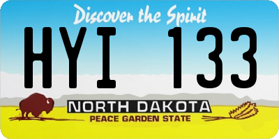 ND license plate HYI133