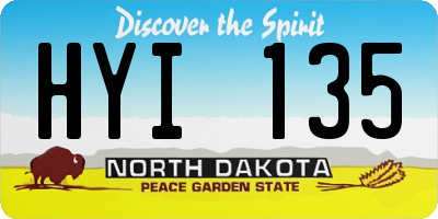 ND license plate HYI135