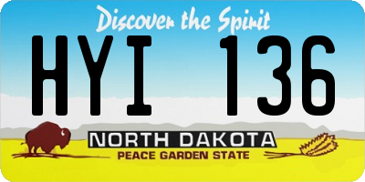 ND license plate HYI136