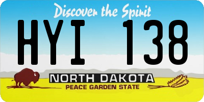 ND license plate HYI138