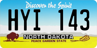 ND license plate HYI143