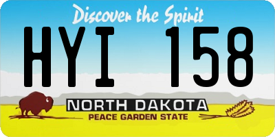 ND license plate HYI158