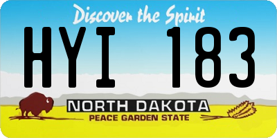 ND license plate HYI183