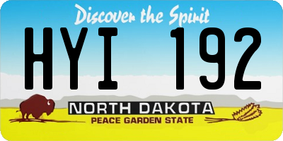 ND license plate HYI192