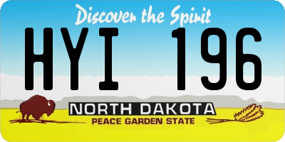 ND license plate HYI196