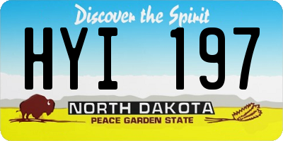 ND license plate HYI197