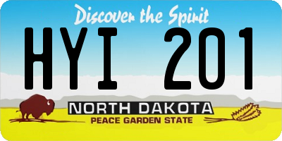 ND license plate HYI201