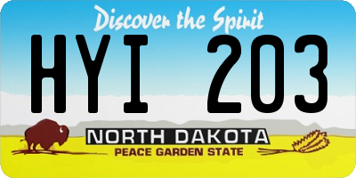 ND license plate HYI203