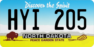 ND license plate HYI205