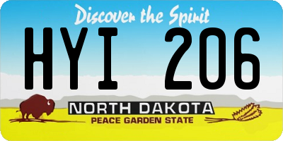 ND license plate HYI206