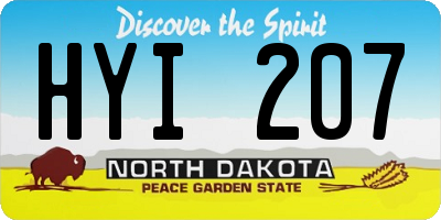ND license plate HYI207