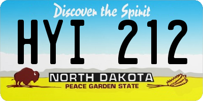 ND license plate HYI212