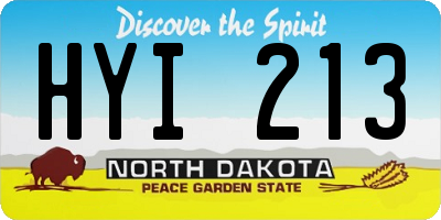 ND license plate HYI213