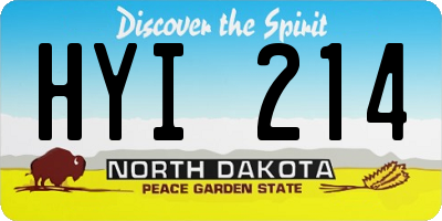 ND license plate HYI214