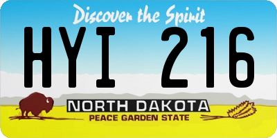 ND license plate HYI216