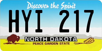 ND license plate HYI217