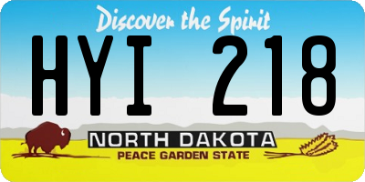 ND license plate HYI218