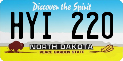 ND license plate HYI220