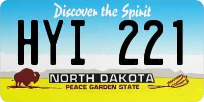 ND license plate HYI221